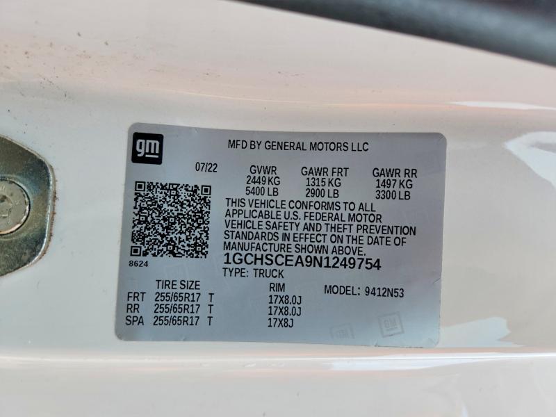 Продаж на аукціоні авто 2022 Chevrolet Colorado, vin: 1GCHSCEA9N1249754, номер лоту: 59748106