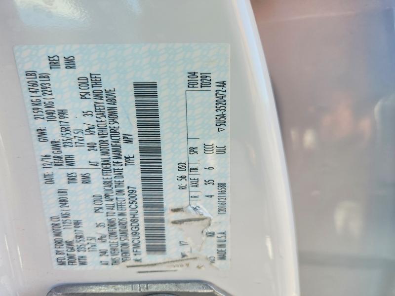 55629096 :رقم المزاد ، 1FMCU9GD8HUC50097 vin ، 2017 Ford Escape مزاد بيع
