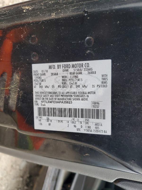 2010 Ford Ranger მანქანა იყიდება აუქციონზე, vin: 1FTLR4FE0APA35823, აუქციონის ნომერი: 57855776