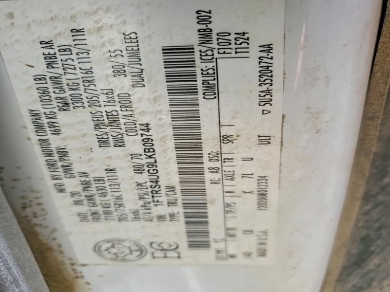 54086076 :رقم المزاد ، 1FTRS4UG9LKB09744 vin ، 2020 Ford Transit مزاد بيع