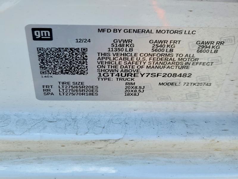 Продаж на аукціоні авто 2025 Gmc Sierra, vin: 1GT4UREY7SF208482, номер лоту: 55824976
