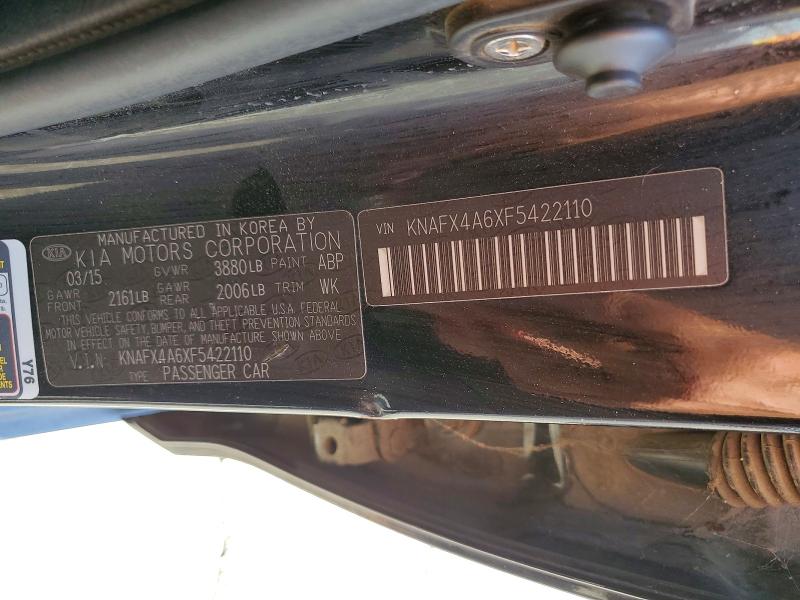2015 Kia Forte მანქანა იყიდება აუქციონზე, vin: KNAFX4A6XF5422110, აუქციონის ნომერი: 58484876