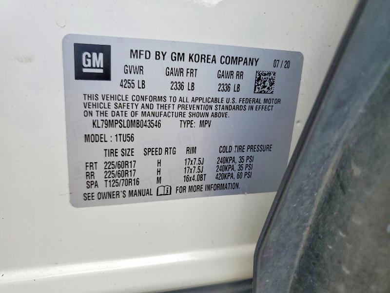Продаж на аукціоні авто 2021 Chevrolet Trailblazer, vin: KL79MPSL0MB043546, номер лоту: 58371876
