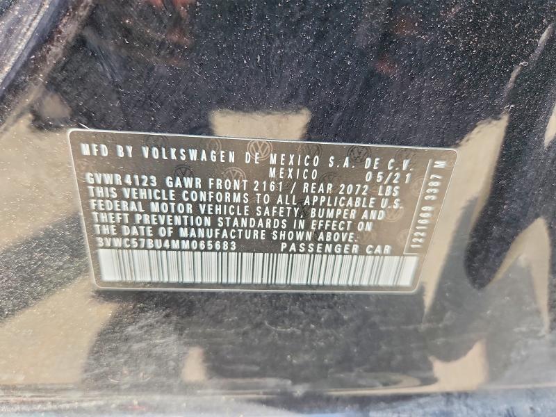 2021 Volkswagen Jetta მანქანა იყიდება აუქციონზე, vin: 3VWC57BU4MM065683, აუქციონის ნომერი: 58562576