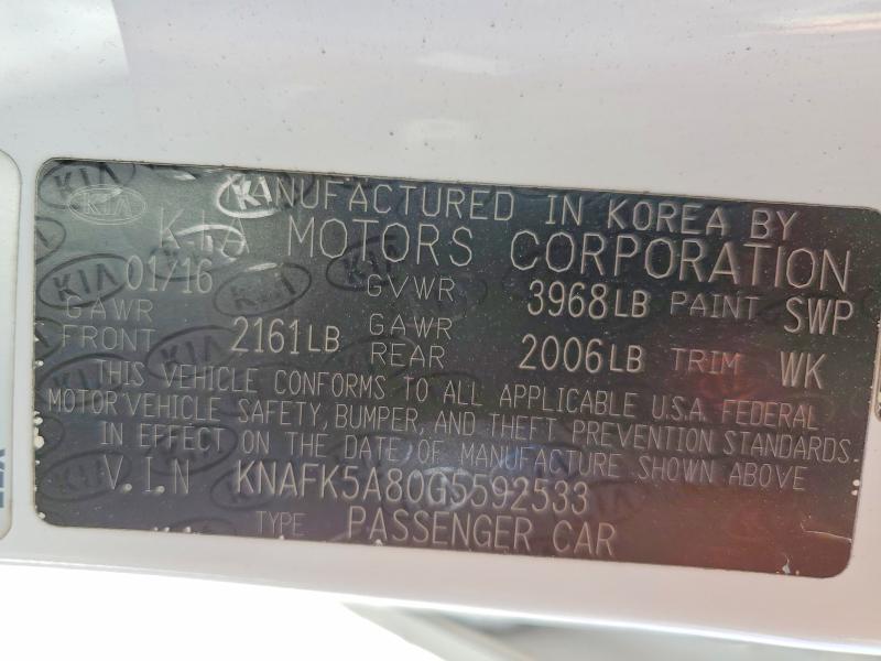 Продаж на аукціоні авто 2016 Kia Forte, vin: KNAFK5A80G5592533, номер лоту: 58199606
