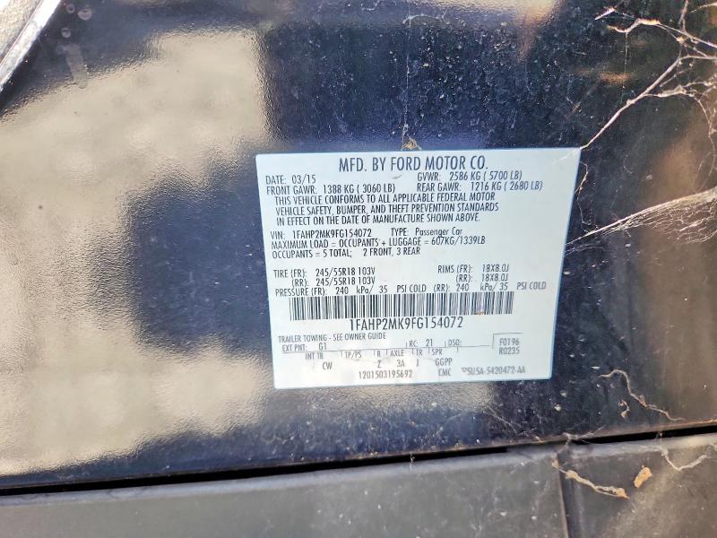56098306 :رقم المزاد ، 1FAHP2MK9FG154072 vin ، 2015 Ford Taurus مزاد بيع