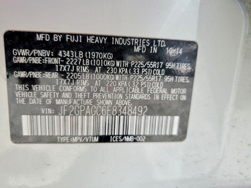 2014 Subaru Xv Crosstrek მანქანა იყიდება აუქციონზე, vin: JF2GPAGC6E8348492, აუქციონის ნომერი: 57157706