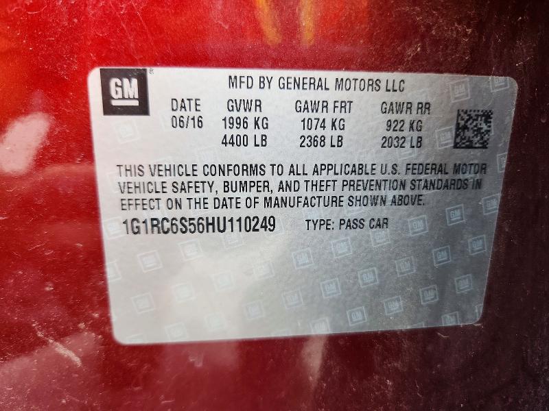 Продажа на аукционе авто 2017 Chevrolet Volt, vin: 1G1RC6S56HU110249, номер лота: 97682055