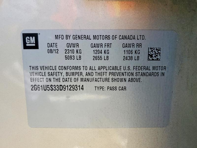 Продаж на аукціоні авто 2013 Cadillac Xts, vin: 2G61U5S33D9129314, номер лоту: 56544866