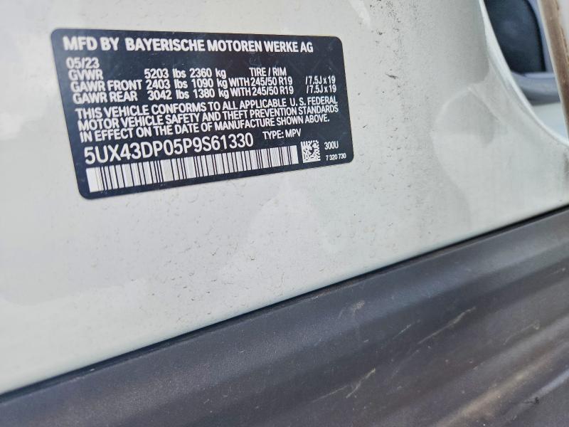 Aukcja sprzedaży 2023 Bmw X3, vin: 5UX43DP05P9S61330, numer aukcji: 58272406