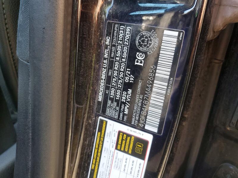 Продажа на аукционе авто 2021 Mercedes-benz Gle, vin: 4JGFB4KB7MA496856, номер лота: 58410376