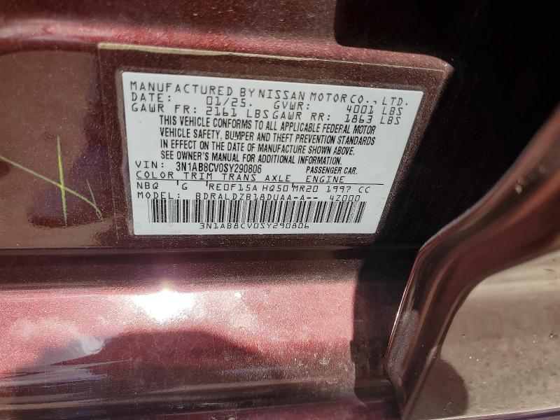 57542696 :رقم المزاد ، 3N1AB8CV0SY290806 vin ، 2025 Nissan Sentra مزاد بيع