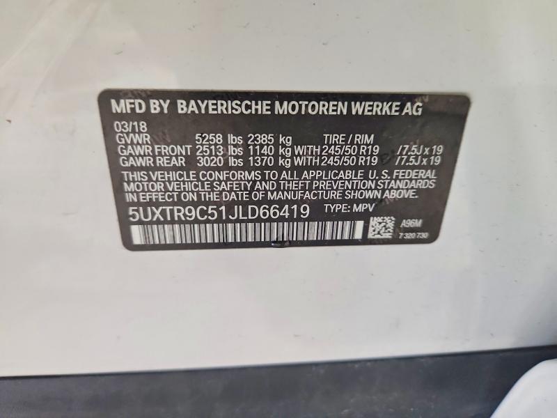 Продаж на аукціоні авто 2018 Bmw X3, vin: 5UXTR9C51JLD66419, номер лоту: 56769496