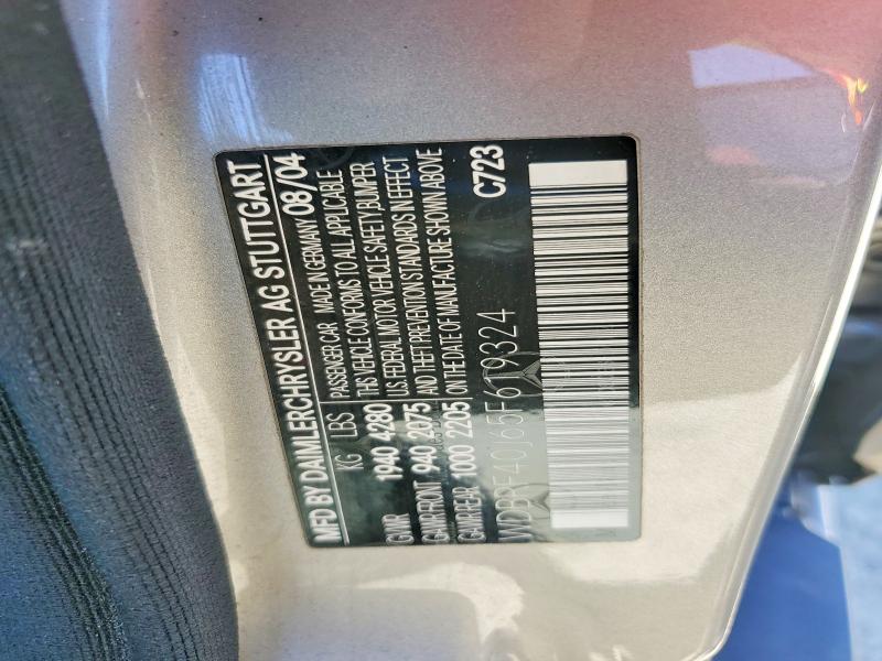2005 Mercedes-benz C მანქანა იყიდება აუქციონზე, vin: WDBRF40J65F619324, აუქციონის ნომერი: 58509236