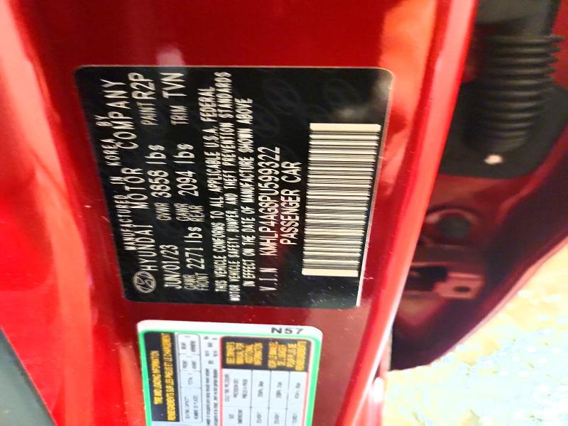 56954896 :رقم المزاد ، KMHLP4AG8PU599322 vin ، 2023 Hyundai Elantra مزاد بيع