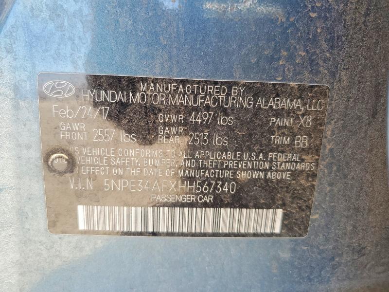 Aukcja sprzedaży 2017 Hyundai Sonata, vin: 5NPE34AFXHH567340, numer aukcji: 57227876