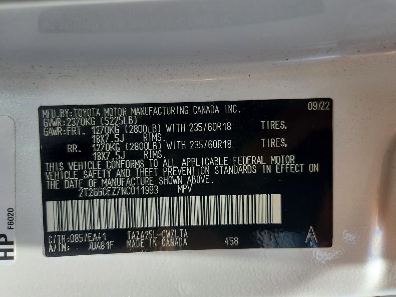 Продаж на аукціоні авто 2022 Lexus Nx, vin: 2T2GGCEZ7NC011993, номер лоту: 58898866