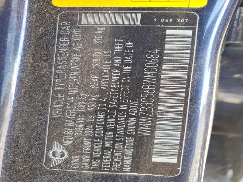 Продажа на аукционе авто 2011 Mini Cooper, vin: WMWZB3C56BWM00684, номер лота: 56094406