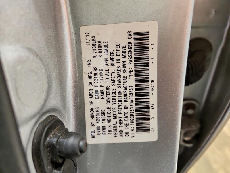 56350546 :رقم المزاد ، 1HGCR2E37DA053457 vin ، 2013 Honda Accord مزاد بيع