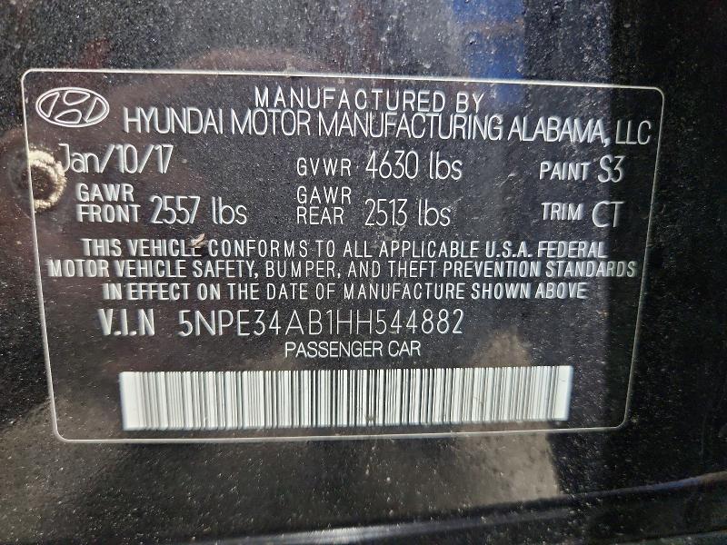 Aukcja sprzedaży 2017 Hyundai Sonata, vin: 5NPE34AB1HH544882, numer aukcji: 55312576