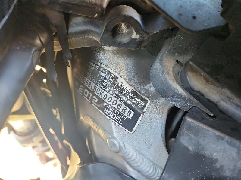 58965786 :رقم المزاد ، JH2SC68L5CK000688 vin ، 2012 Honda Gl1800 مزاد بيع