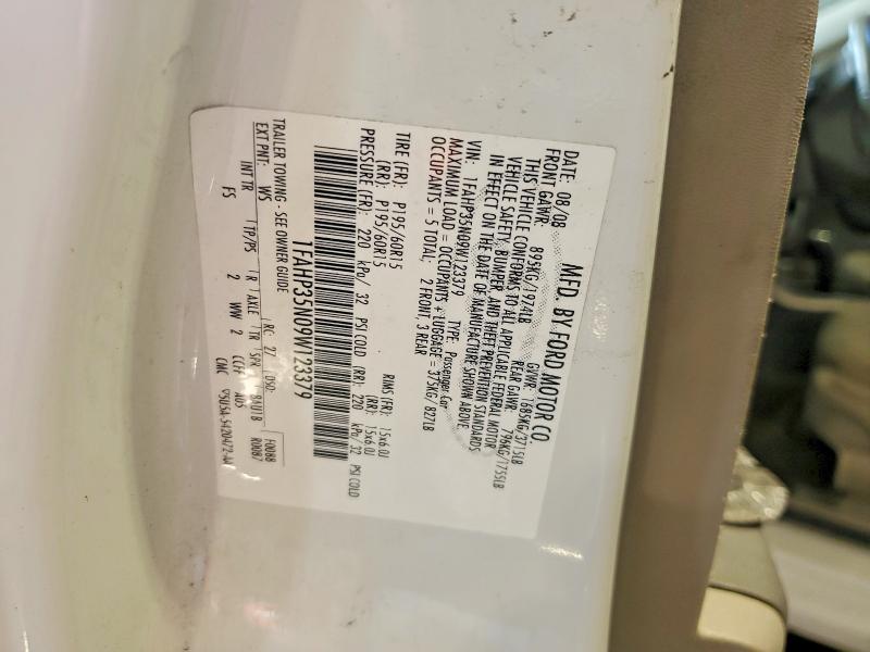57515346 :رقم المزاد ، 1FAHP35N09W123379 vin ، 2009 Ford Focus مزاد بيع