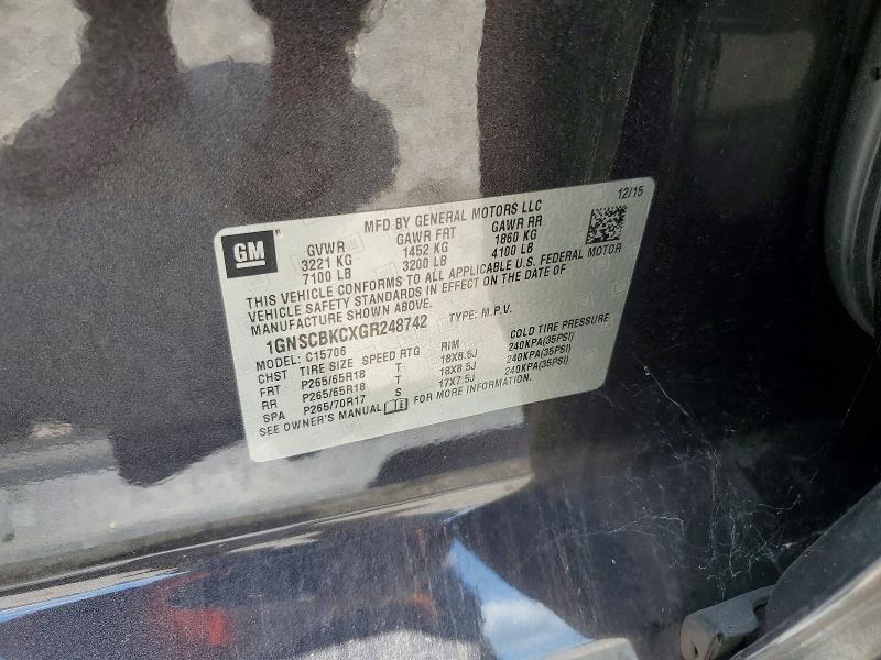 Продажа на аукционе авто 2016 Chevrolet Tahoe, vin: 1GNSCBKCXGR248742, номер лота: 59007646