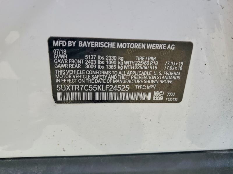 2019 Bmw X3 მანქანა იყიდება აუქციონზე, vin: 5UXTR7C55KLF24525, აუქციონის ნომერი: 56099756