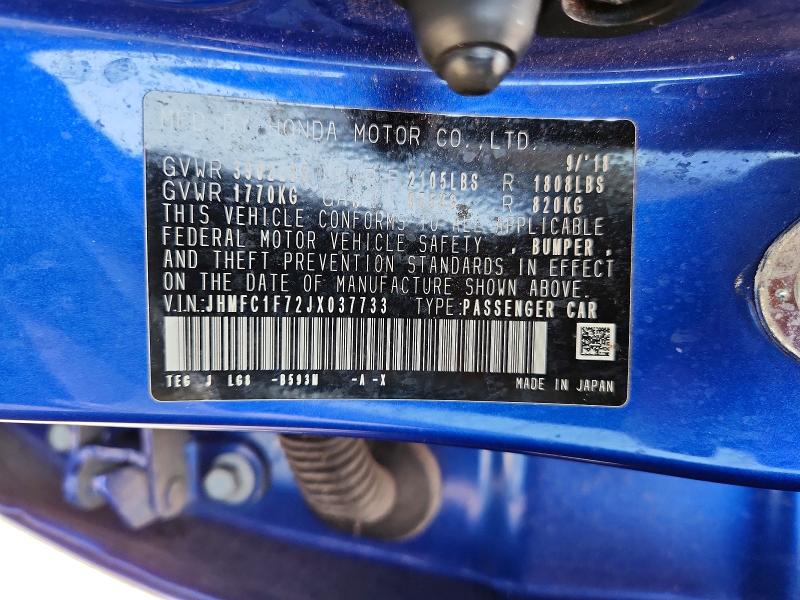 58965956 :رقم المزاد ، JHMFC1F72JX037733 vin ، 2018 Honda Civic مزاد بيع