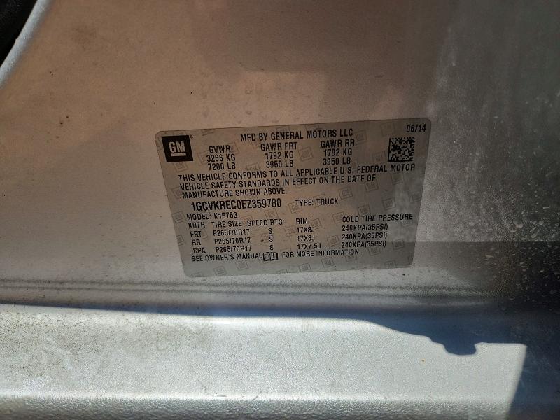 Продаж на аукціоні авто 2014 Chevrolet Silverado, vin: 1GCVKREC0EZ359780, номер лоту: 57326406