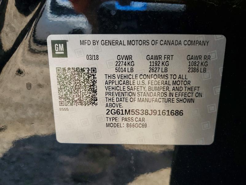 Aukcja sprzedaży 2018 Cadillac Xts, vin: 2G61M5S38J9161686, numer aukcji: 56492856