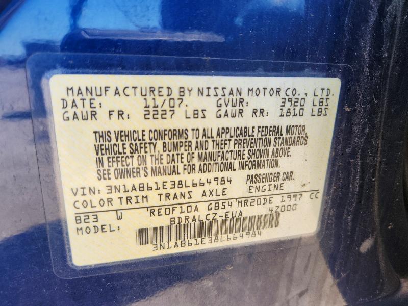 Aukcja sprzedaży 2008 Nissan Sentra, vin: 3N1AB61E38L664984, numer aukcji: 55558676