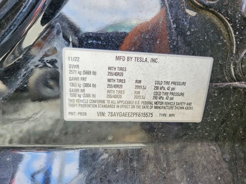 57778096 :رقم المزاد ، 7SAYGAEE2PF615575 vin ، 2023 Tesla Model Y مزاد بيع