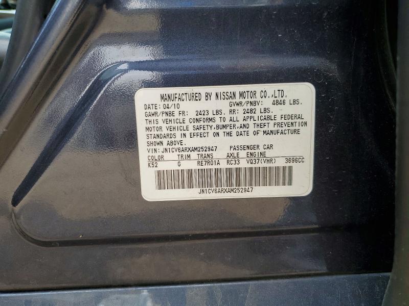 Продаж на аукціоні авто 2010 Infiniti G17 X, vin: JN1CV6ARXAM252947, номер лоту: 58481496