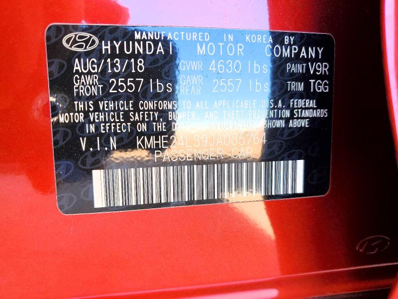 Продаж на аукціоні авто 2018 Hyundai Sonata Hybrid, vin: KMHE24L39JA085764, номер лоту: 55638836