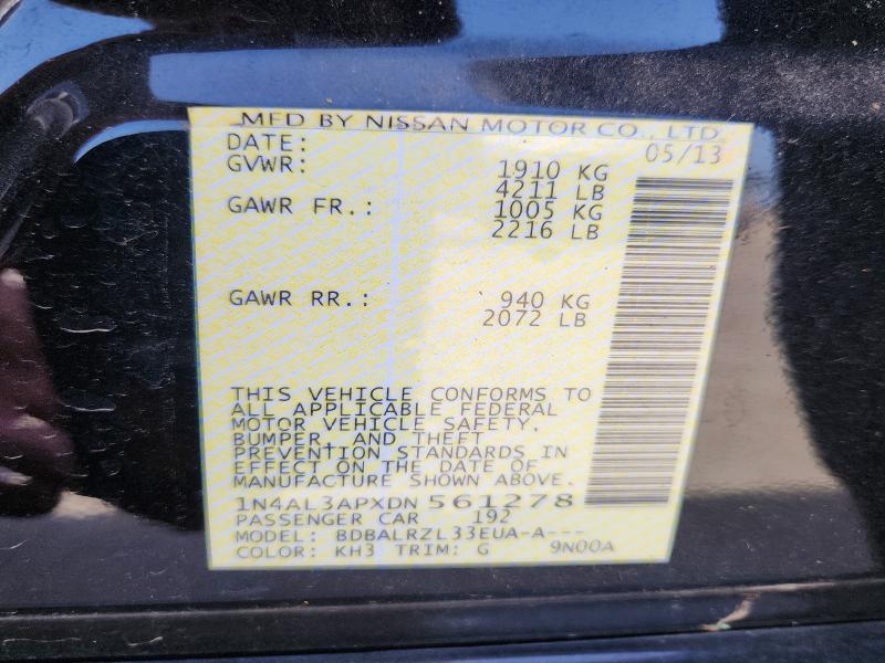 Продаж на аукціоні авто 2013 Nissan Altima, vin: 1N4AL3APXDN561278, номер лоту: 59073926