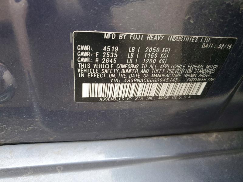 Aukcja sprzedaży 2016 Subaru Legacy, vin: 4S3BNAC66G3045145, numer aukcji: 85981435