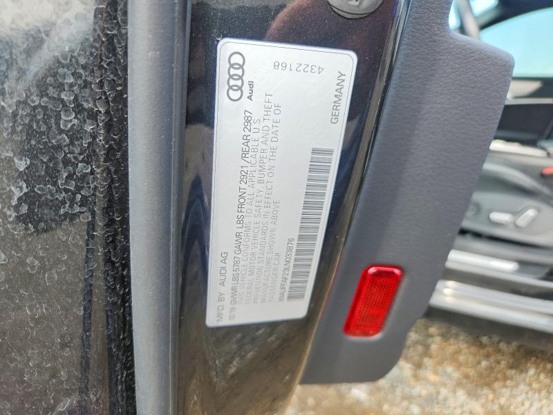 2020 Audi S6 მანქანა იყიდება აუქციონზე, vin: WAUFFAF23LN033876, აუქციონის ნომერი: 59192486