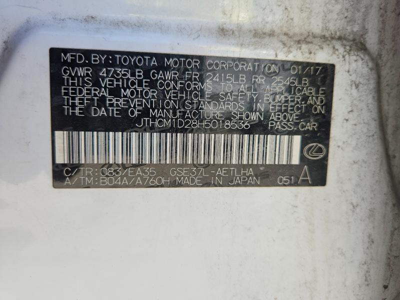 Продажа на аукционе авто 2017 Lexus Is, vin: JTHCM1D28H5018536, номер лота: 58595406