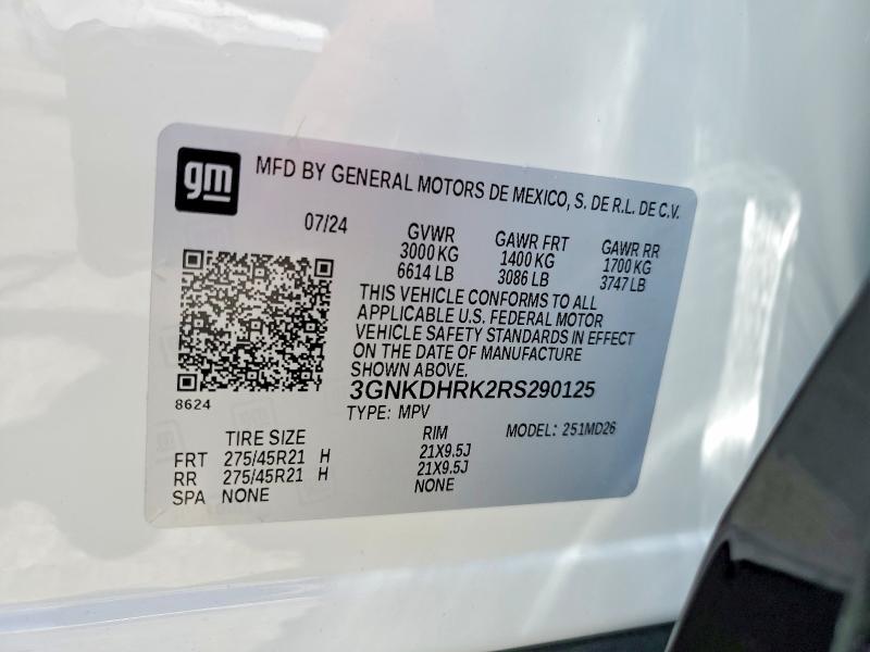 Продаж на аукціоні авто 2024 Chevrolet Blazer, vin: 3GNKDHRK2RS290125, номер лоту: 57215366