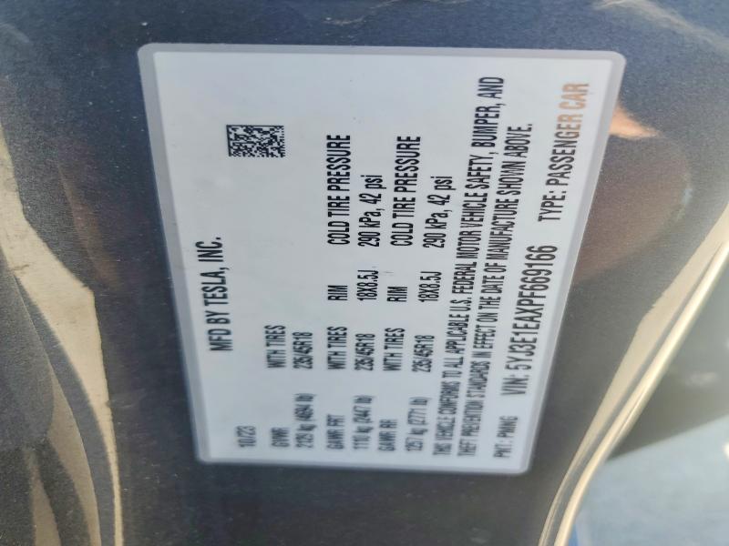 Продажа на аукционе авто 2023 Tesla Model 3, vin: 5YJ3E1EAXPF669166, номер лота: 56664686