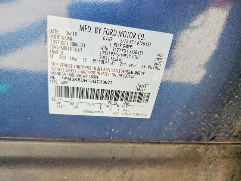 Продажа на аукционе авто 2018 Ford Explorer, vin: 1FM5K8DH1JGC33873, номер лота: 56443496