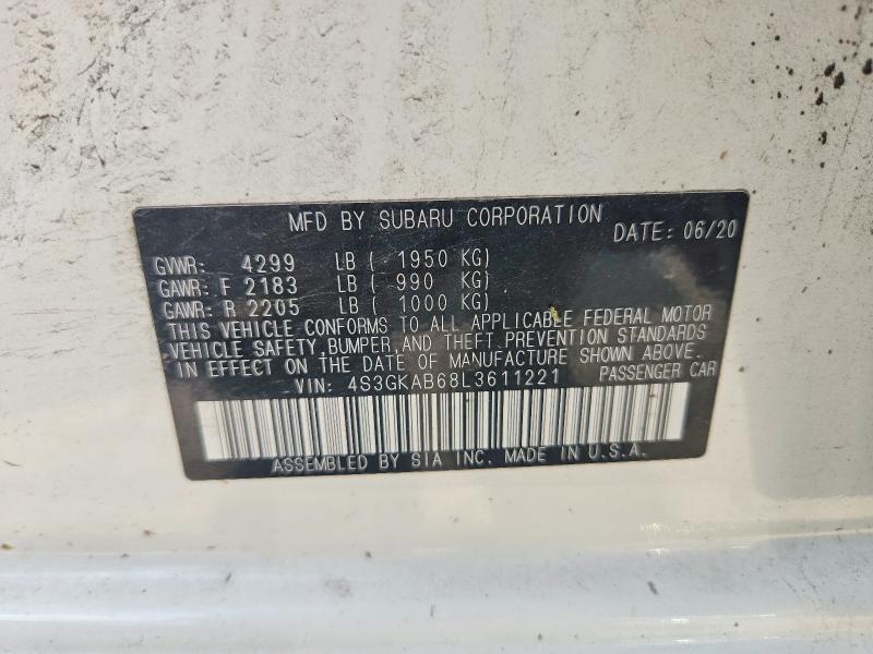 Продажа на аукционе авто 2020 Subaru Impreza, vin: 4S3GKAB68L3611221, номер лота: 57443716