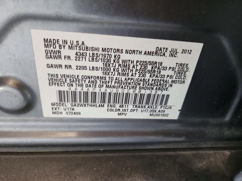 Продаж на аукціоні авто 2013 Mitsubishi Outlander Sport, vin: 4A4AP4AU6DE001387, номер лоту: 58286506