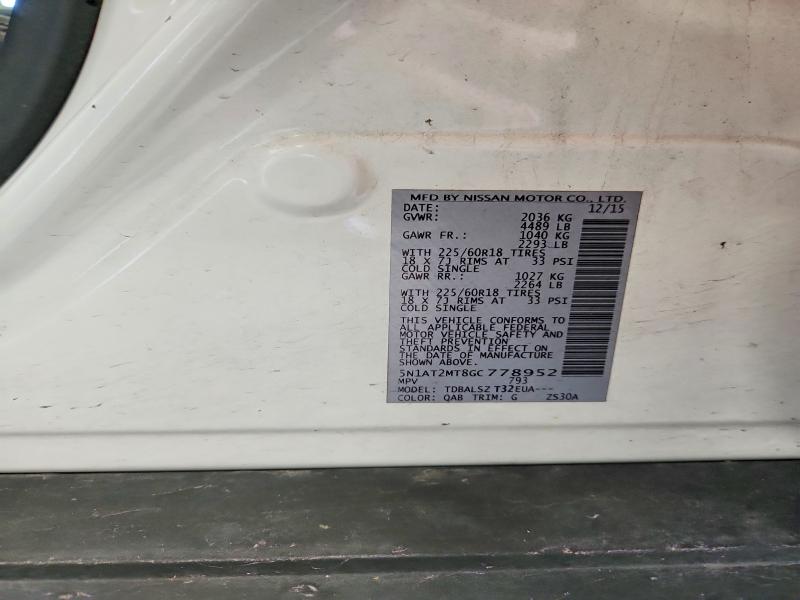 Aukcja sprzedaży 2016 Nissan Rogue, vin: 5N1AT2MT8GC778952, numer aukcji: 56642976