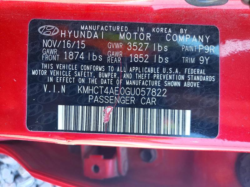 Продаж на аукціоні авто 2016 Hyundai Accent, vin: KMHCT4AE0GU057822, номер лоту: 55680536