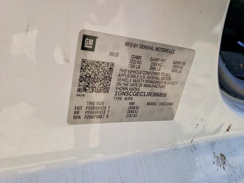 Aukcja sprzedaży 2018 Chevrolet Suburban, vin: 1GNSCGEC1JR396858, numer aukcji: 57384736