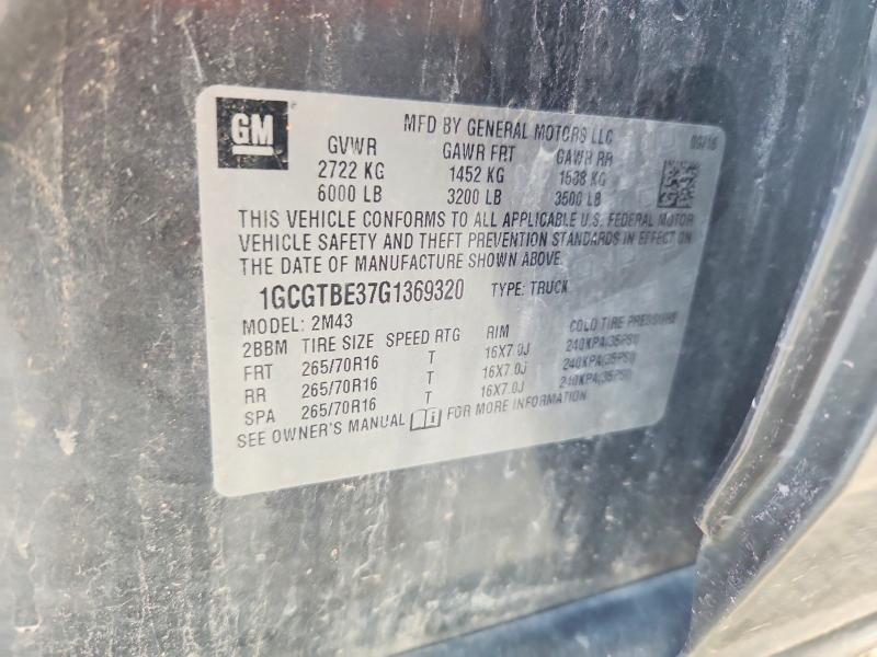 Продаж на аукціоні авто 2016 Chevrolet Colorado, vin: 1GCGTBE37G1369320, номер лоту: 55870556