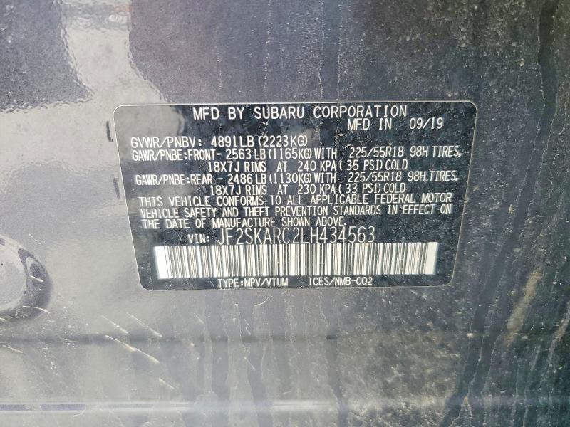 Продажа на аукционе авто 2020 Subaru Forester, vin: JF2SKARC2LH434563, номер лота: 55280096