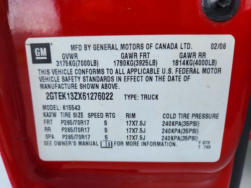 Aukcja sprzedaży 2006 Gmc New Sierra, vin: 2GTEK13ZX61276022, numer aukcji: 58837786